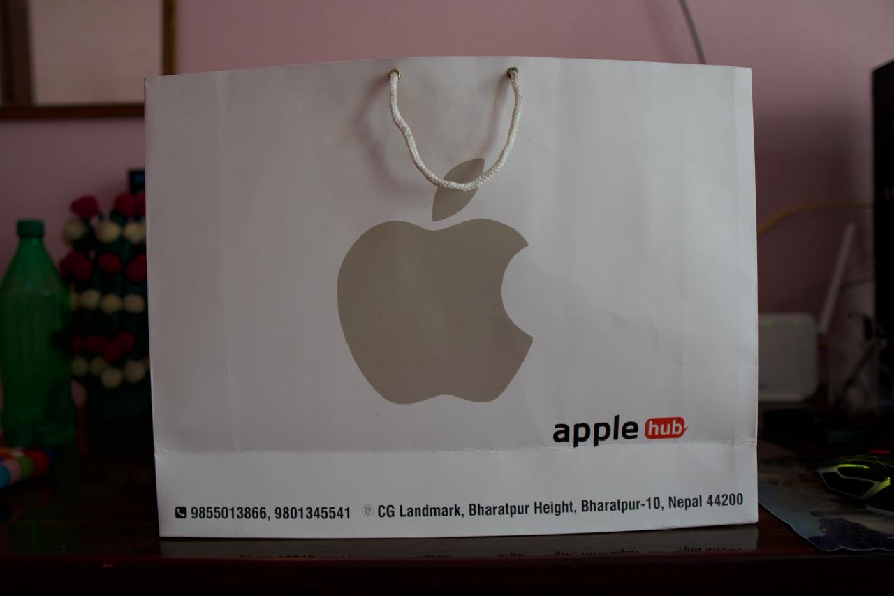 Paper bag manufactured for Apple Hub