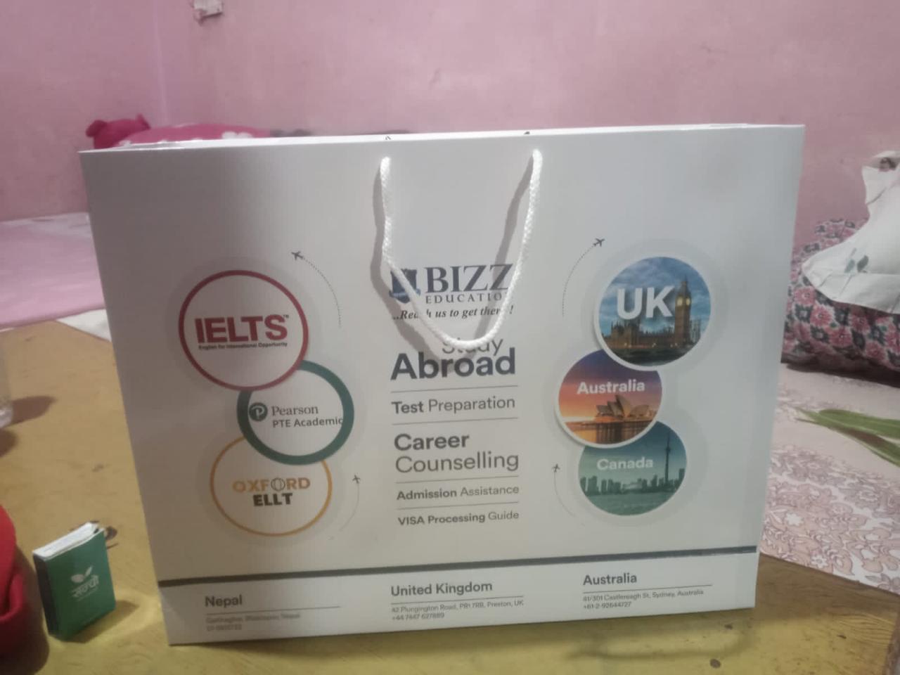 Paper bag manufactured for Bizz Education