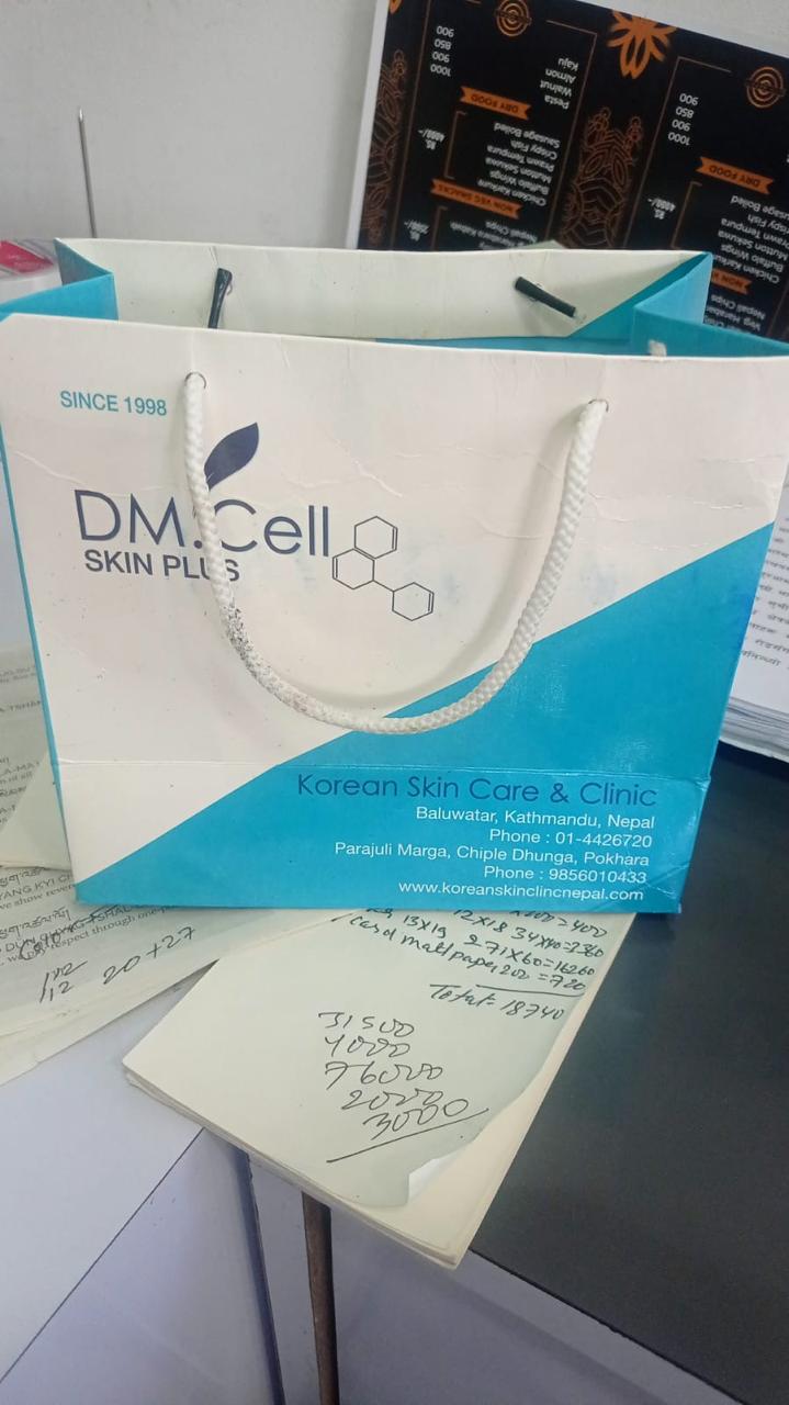 Paper bag manufactured for DM.Cell Skin Plus