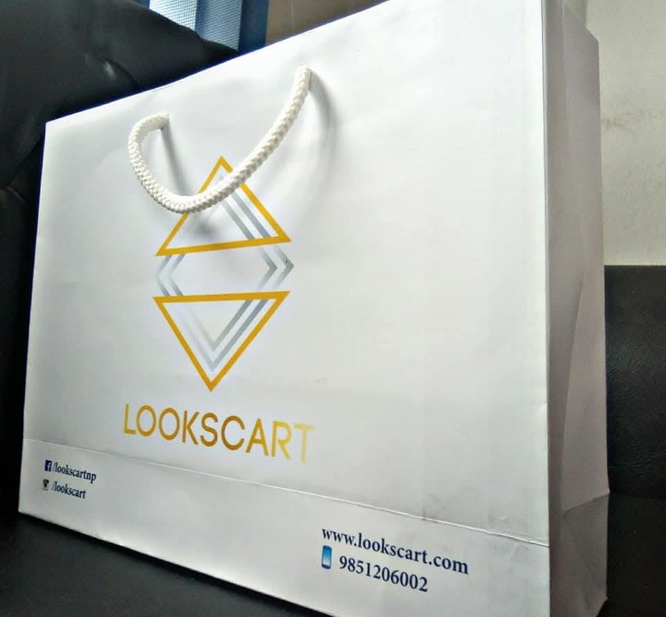 Paper bag manufactured for Lookscart