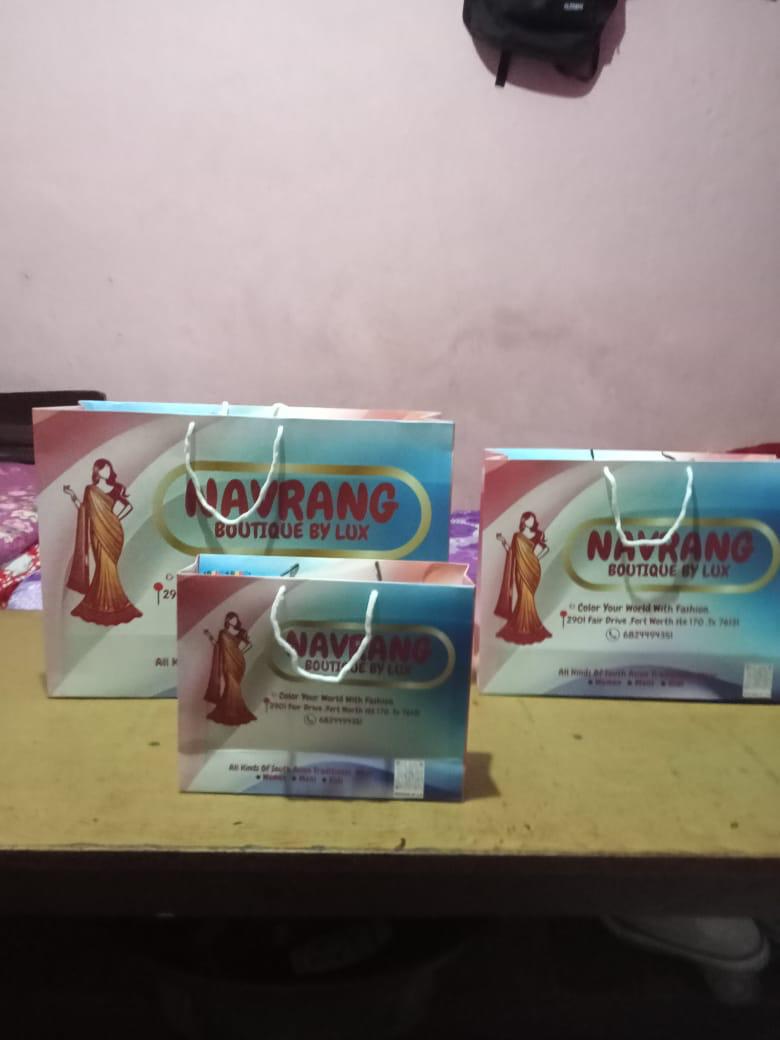 Paper bag manufactured for Navrang Boutique