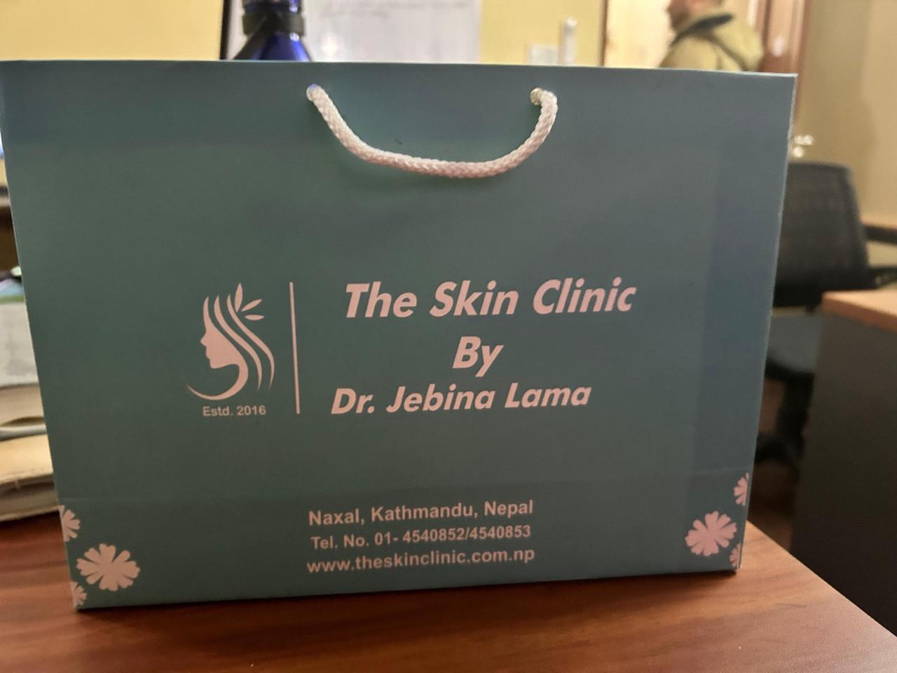Paper bag manufactured for The Skin Clinic
